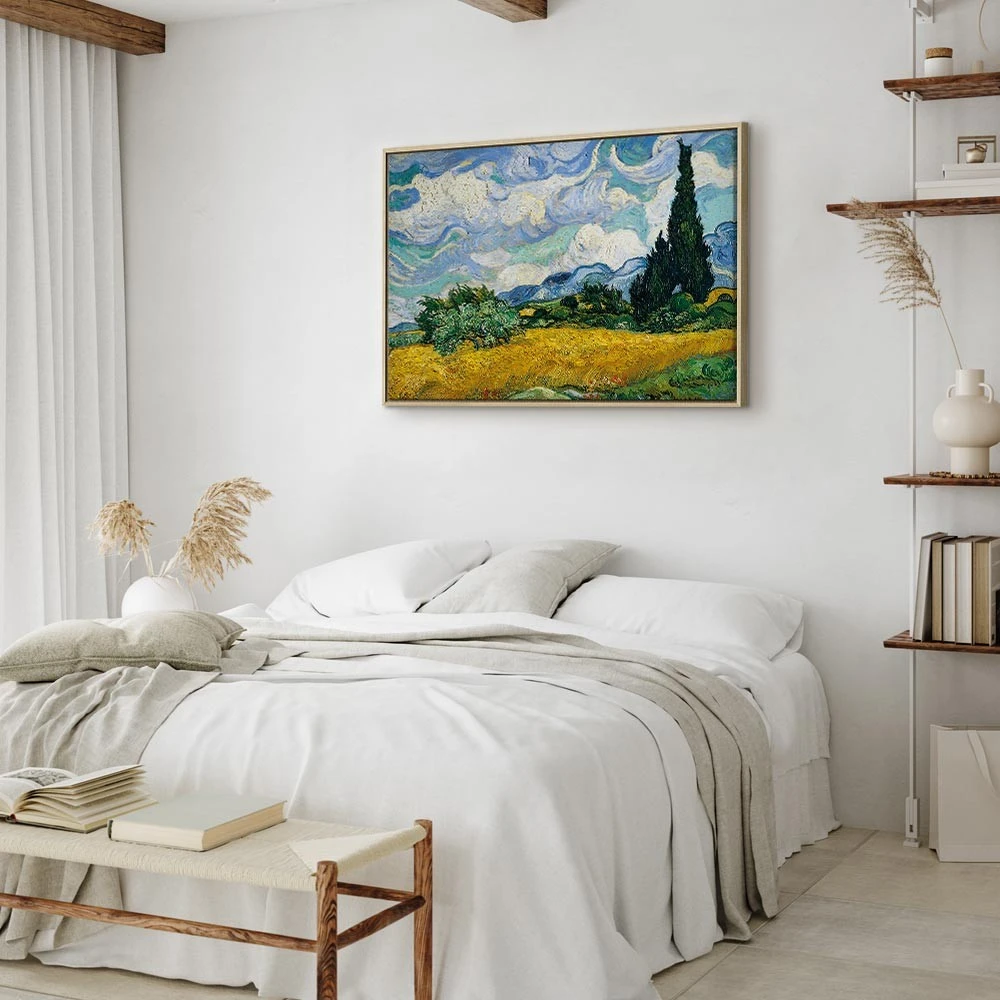 Paveikslas Vincent van Gogh - Kviečių laukas su kiparisais