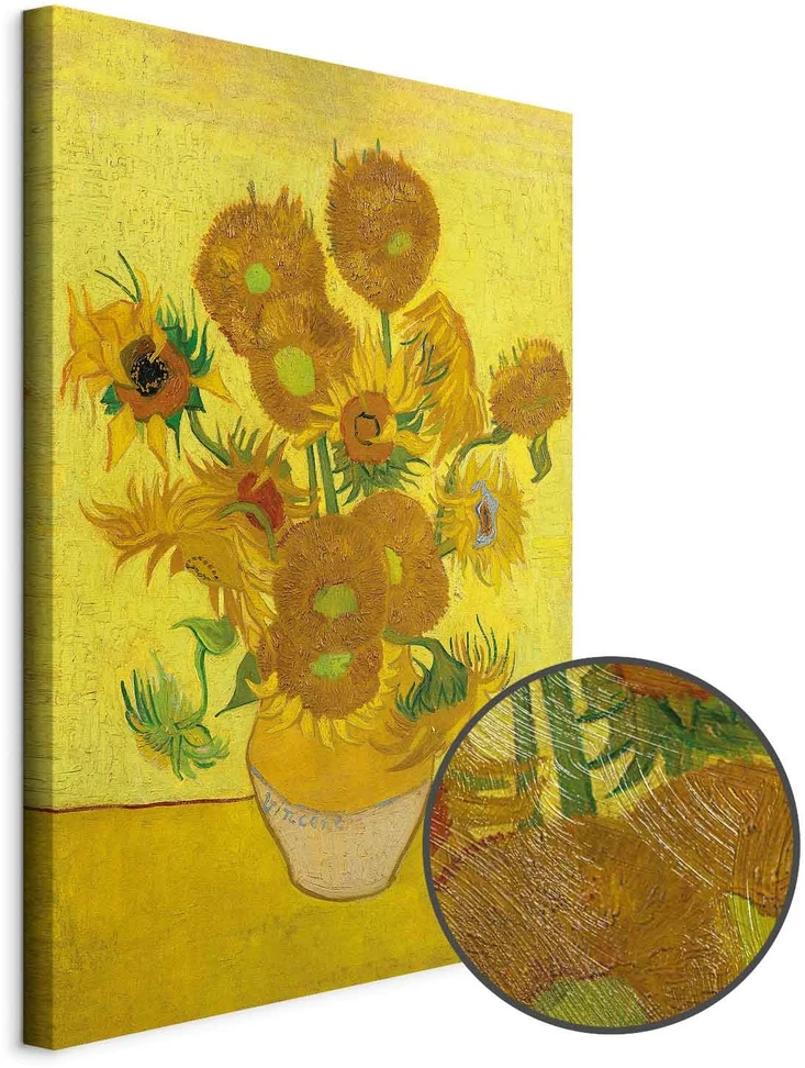 Paveikslas Vincent van Gogh - Natiurmortas. Vaza su penkiolika saulėgrąžų