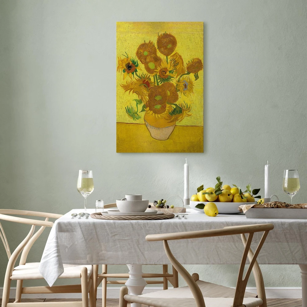 Paveikslas Vincent van Gogh - Natiurmortas. Vaza su penkiolika saulėgrąžų