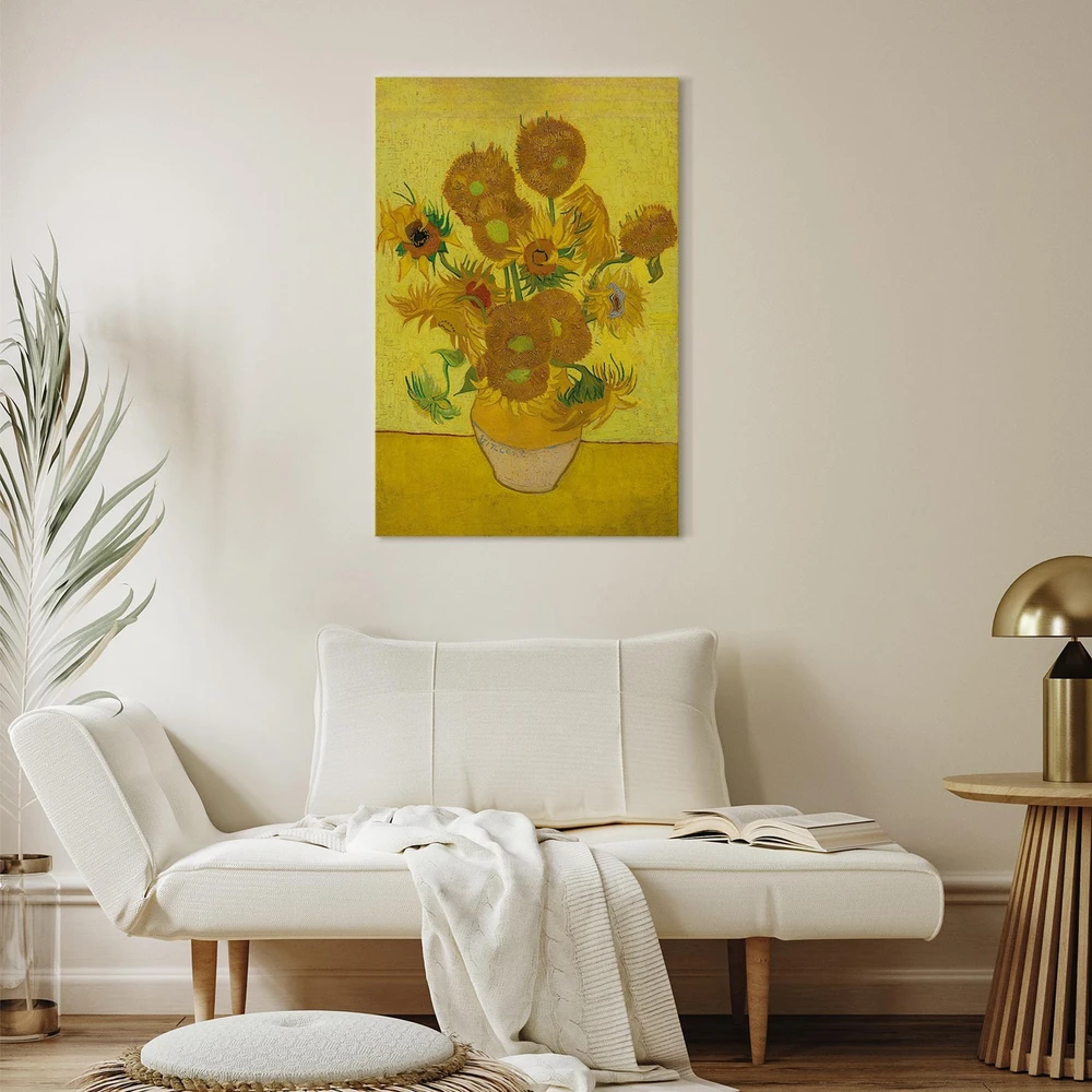 Paveikslas Vincent van Gogh - Natiurmortas. Vaza su penkiolika saulėgrąžų