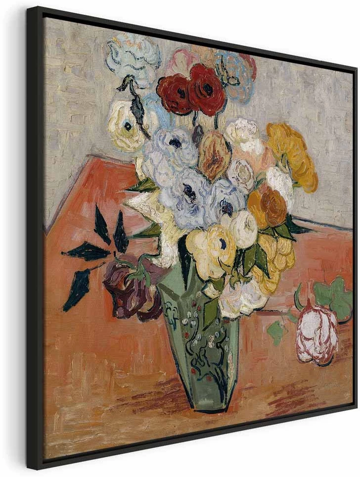 Paveikslas Vincent van Gogh - Natiurmortas su japoniška vaza, rožėmis ir anemonais