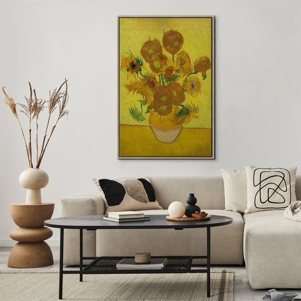 Paveikslas Vincent van Gogh - Natiurmortas. Vaza su penkiolika saulėgrąžų