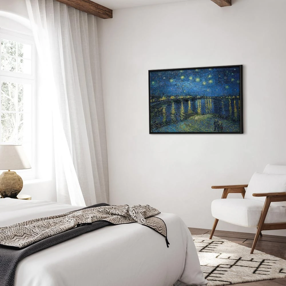 Paveikslas Vincent van Gogh - Žvaigždėta naktis virš Ronos