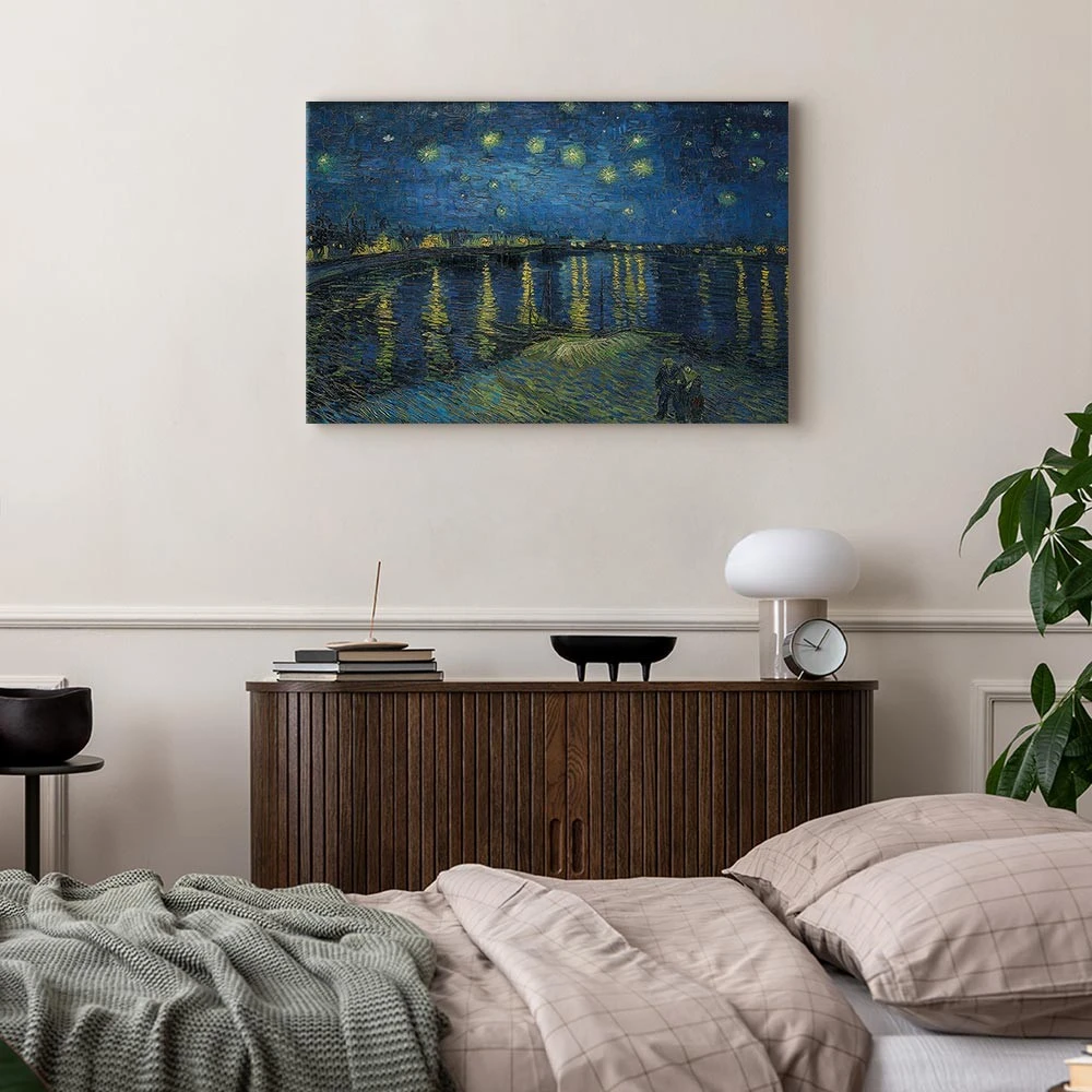 Paveikslas Vincent van Gogh - Žvaigždėta naktis virš Ronos