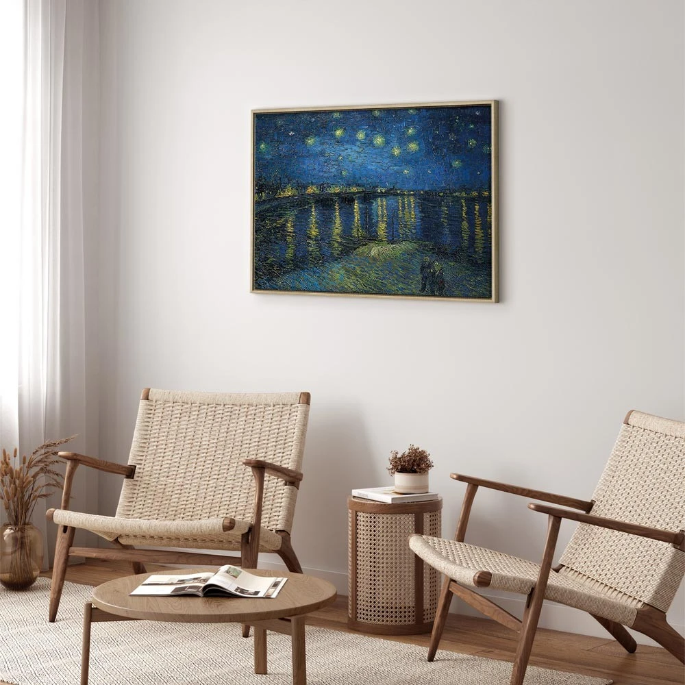 Paveikslas Vincent van Gogh - Žvaigždėta naktis virš Ronos
