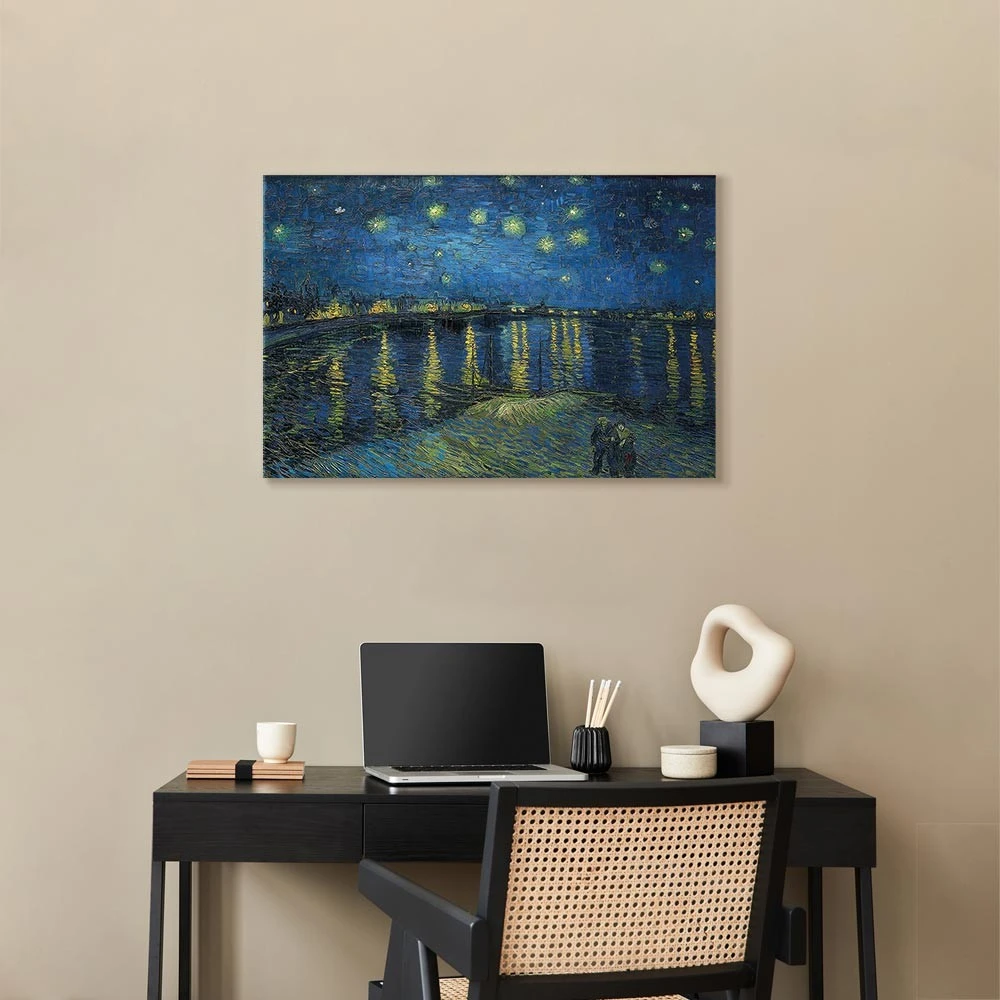 Paveikslas Vincent van Gogh - Žvaigždėta naktis virš Ronos