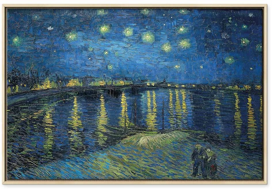 Paveikslas Vincent van Gogh - Žvaigždėta naktis virš Ronos