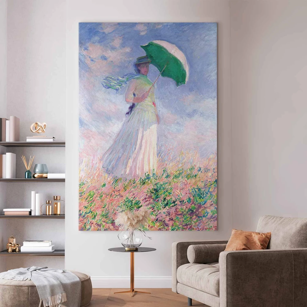 Paveikslas XXL Claude Monet - Moteris su skėčiu, žvelgianti į dešinę