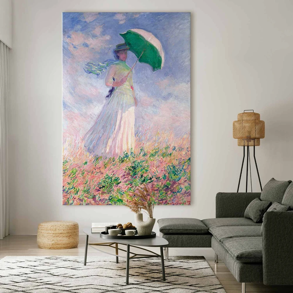 Paveikslas XXL Claude Monet - Moteris su skėčiu, žvelgianti į dešinę