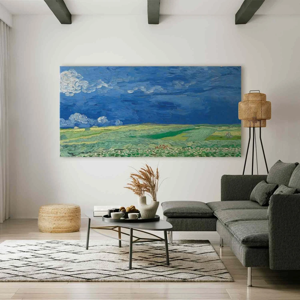 Paveikslas XXL Vincent van Gogh - Kviečių laukas po audros debesimis