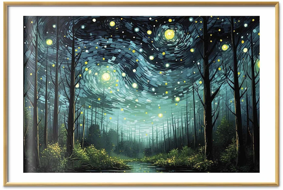 Paveikslas - Žvaigždėta naktis - šiuolaikinė Van Gogho dangaus interpretacija
