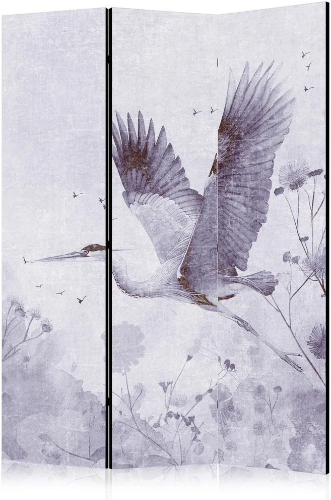 Pertvara - Didingas skrydis - monochrominių šaltų spalvų skrendanti gervė - 3 dalių