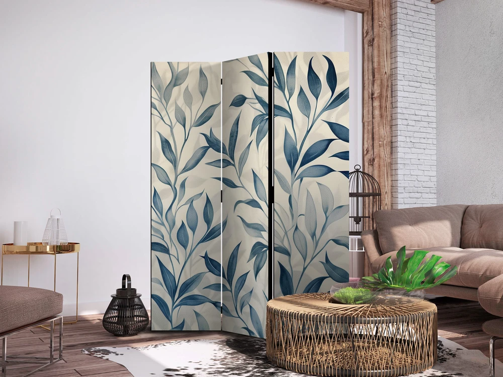 Pertvara - Lapai mėlynais tonais - subtilus botaninis motyvas - 3 dalių