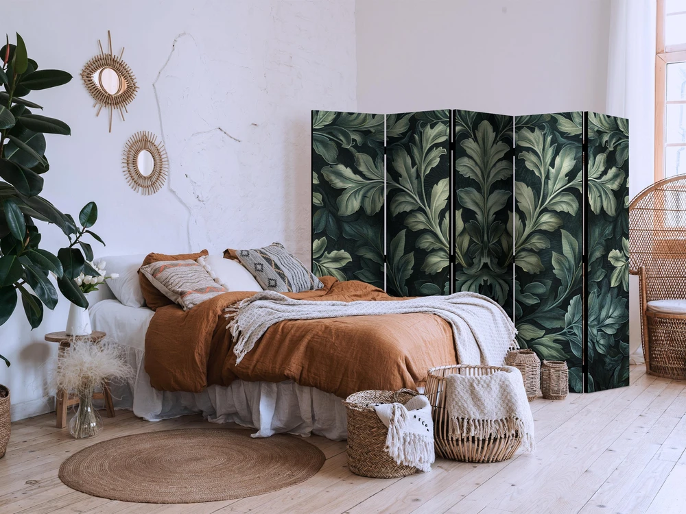 Pertvara - Tamsiai žali Viktorijos lapai - raižyta botaninė kompozicija - 5 dalių