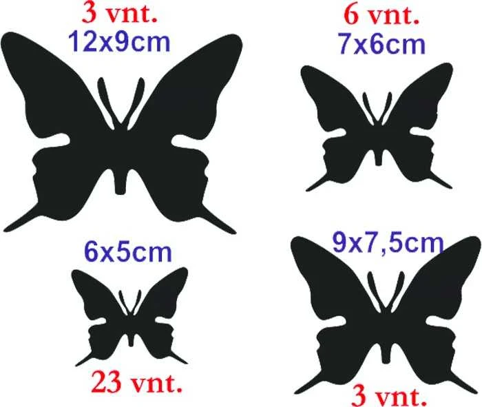 Sienų dekoracija "Drugeliai" 35 vnt. 4-ių dydžių
