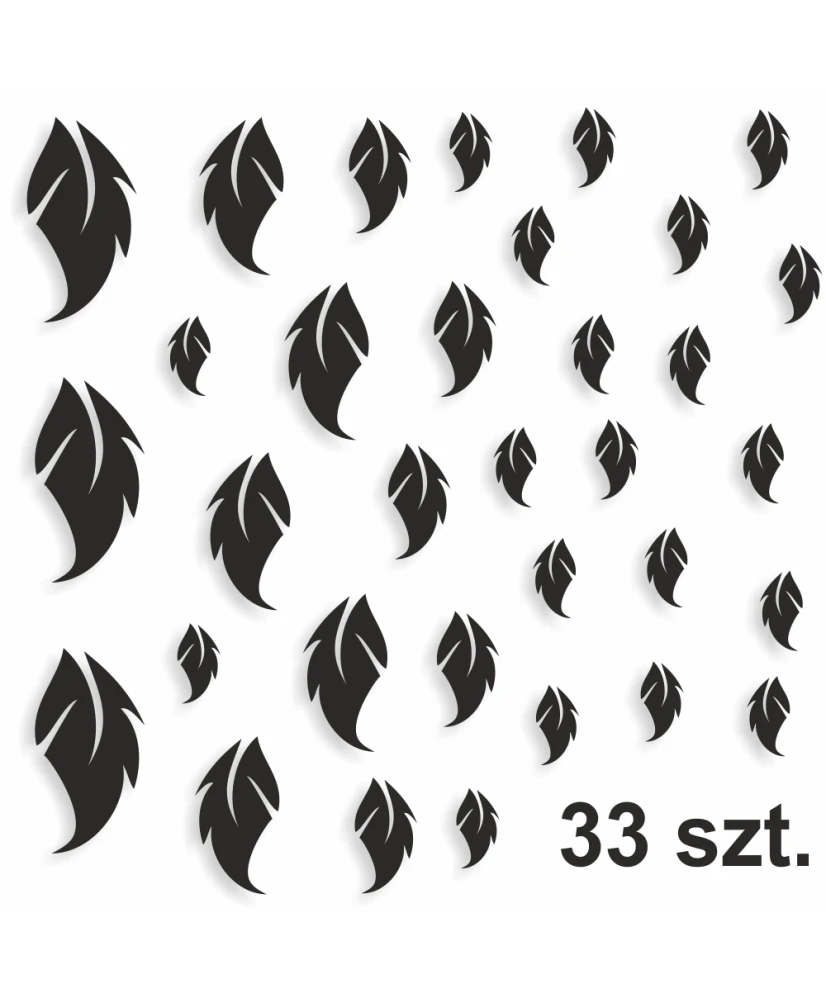 Sienų dekoracija "Veidrodiniai lapeliai 33 vnt."