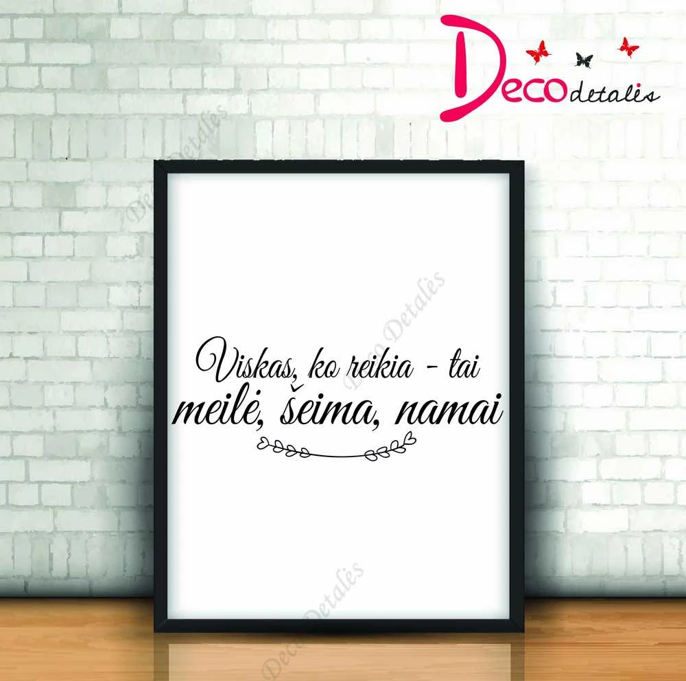 Sienų lipdukas "Meilė, šeima, namai"