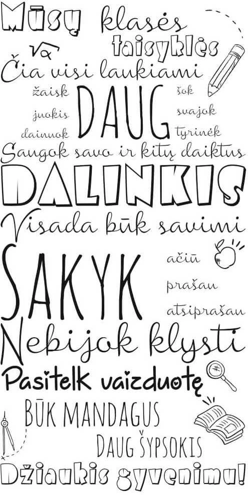 Sienų lipdukas Mūsų klasės taisyklės