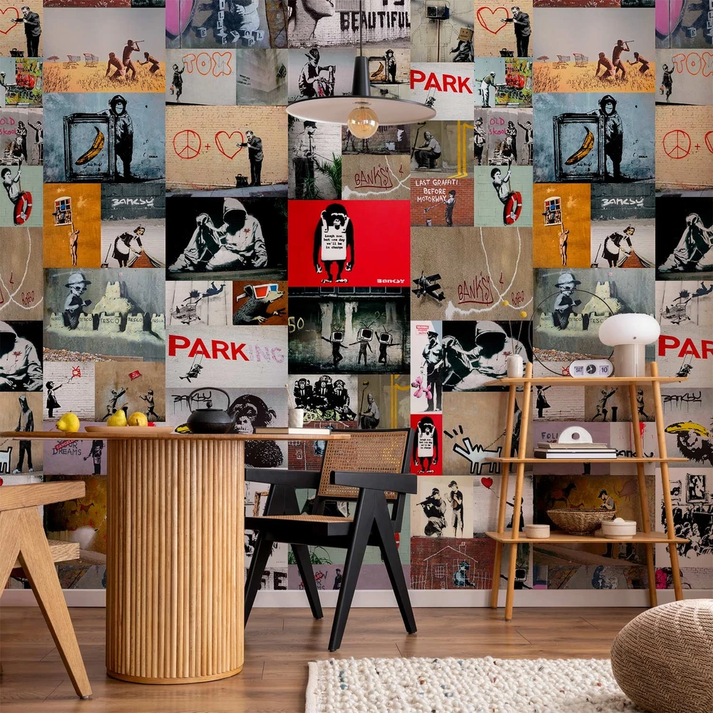 Tapetai - Banksy koliažas