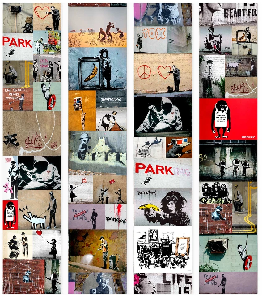 Tapetai - Banksy koliažas
