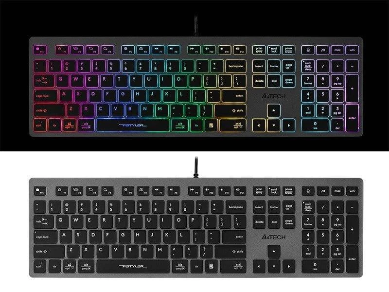 Klaviatūra žaidimams A4Tech Fstyler FX60H su laidu membraninė su pašvietimu pilka