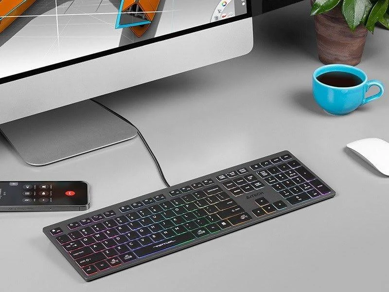 Klaviatūra žaidimams A4Tech Fstyler FX60H su laidu membraninė su pašvietimu pilka