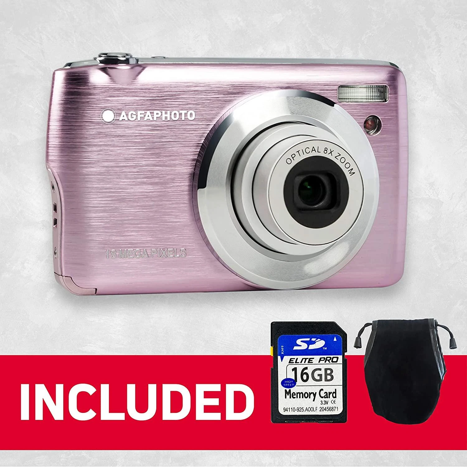 AgfaPhoto Agfa Photo DC8200 Rožinė + etui + karta SD 16GB
