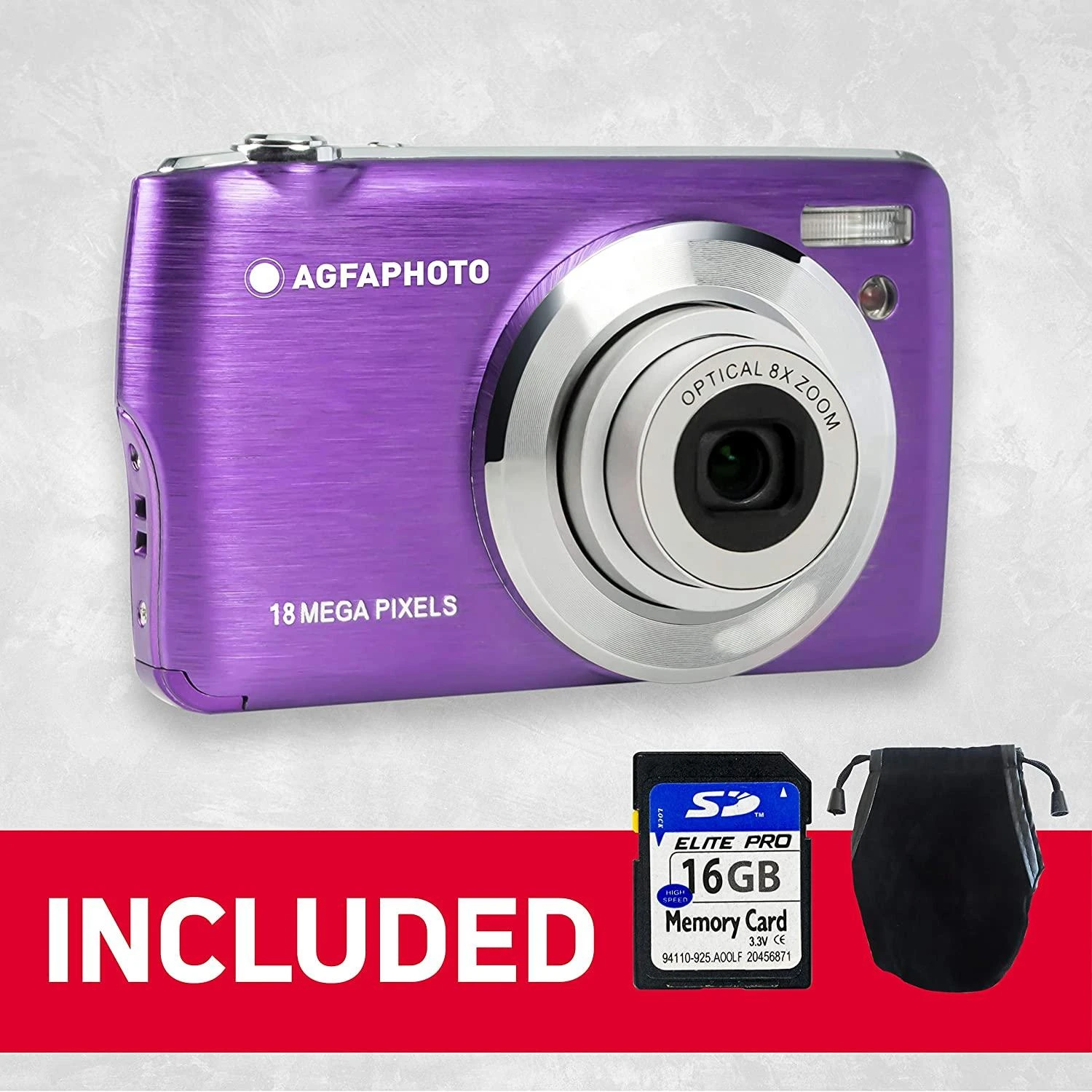AgfaPhoto Agfa Photo DC8200 Violetinis + etui + karta SD 16GB