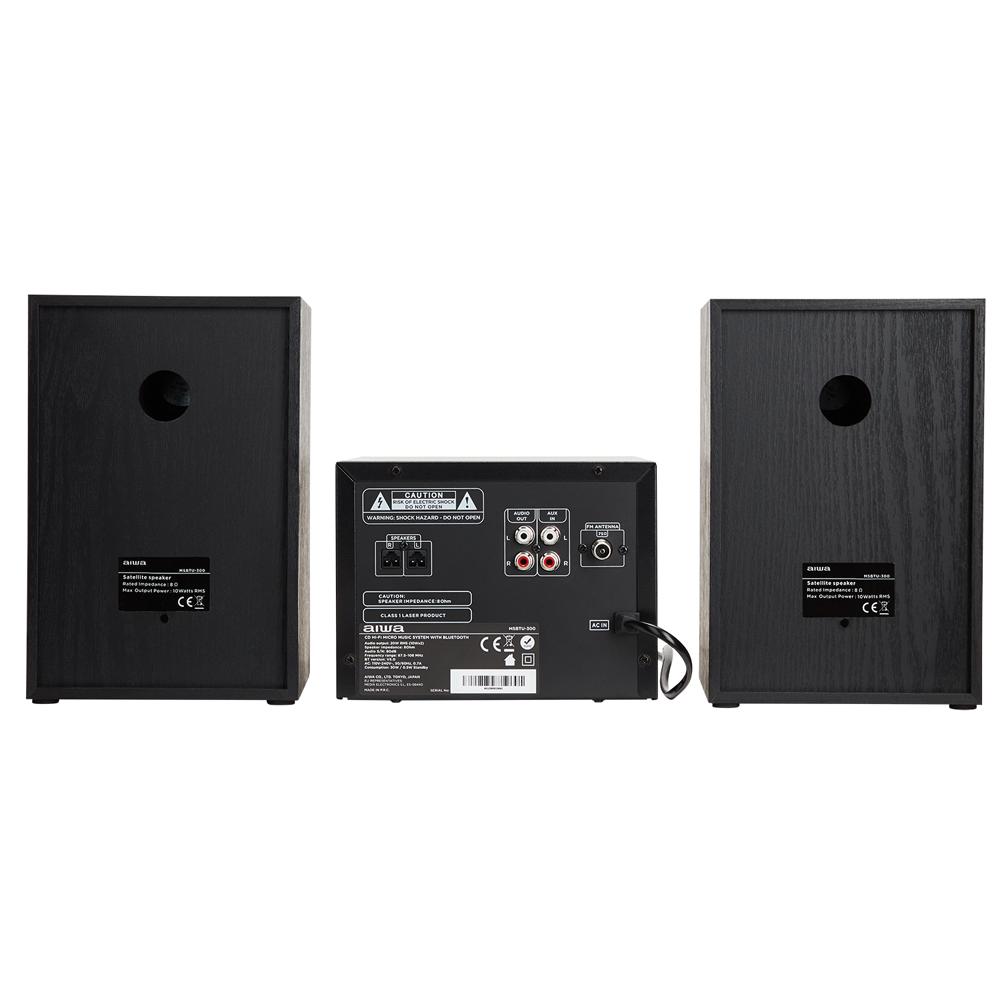 Aiwa Hi-Fi mikro garso sistema 20W RMS su Bluetooth/CD/USB grotuvu ir FM radiju, juoda