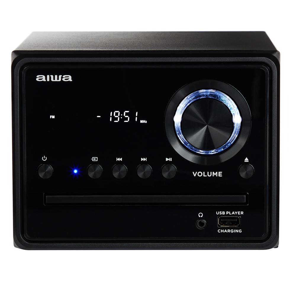 Aiwa Hi-Fi mikro garso sistema 20W RMS su Bluetooth/CD/USB grotuvu ir FM radiju, juoda