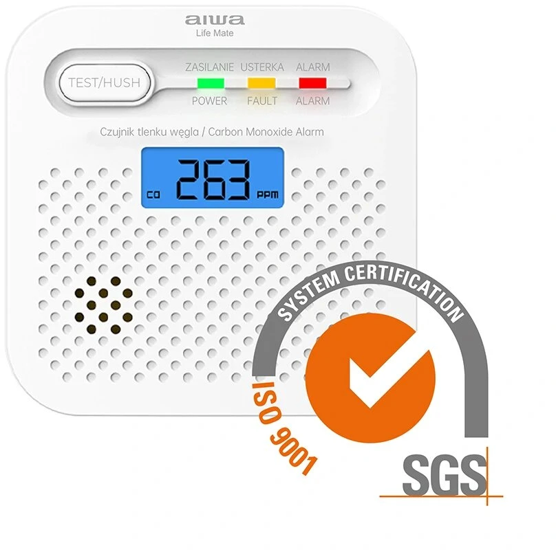 Aiwa Y100A-AA ANZEN S1 Carbon Monoxide Alarm, Baltas