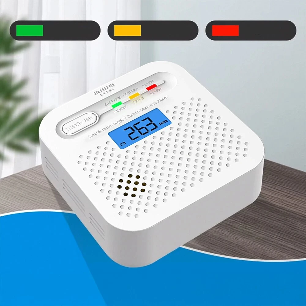 Aiwa Y100A-AA ANZEN S1 Carbon Monoxide Alarm, Baltas