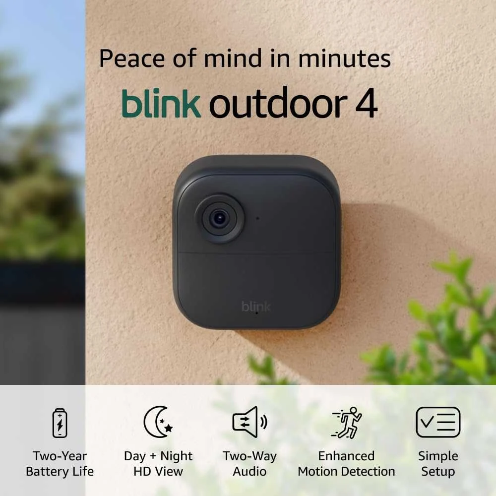 „Amazon“ apsaugos kamera „Blink Outdoor 4“ (3 kameros), juoda