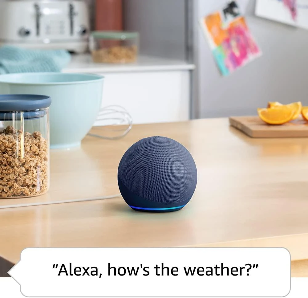 Amazon Echo Dot (5. Gen) nešiojama išmanioji kolonėlė, Mėlynos spalvos