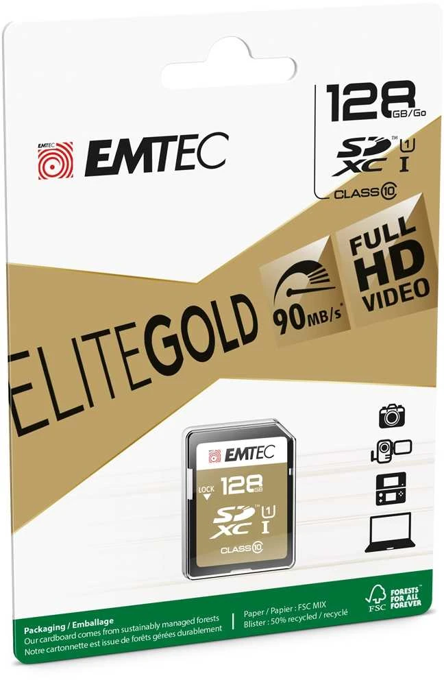 Atminties kortelė EMTEC ECMSD128GXC10GP - 128 GB - SDXC - 10 klasė - 85 MB/s - 21 MB/s - Judas, Brown