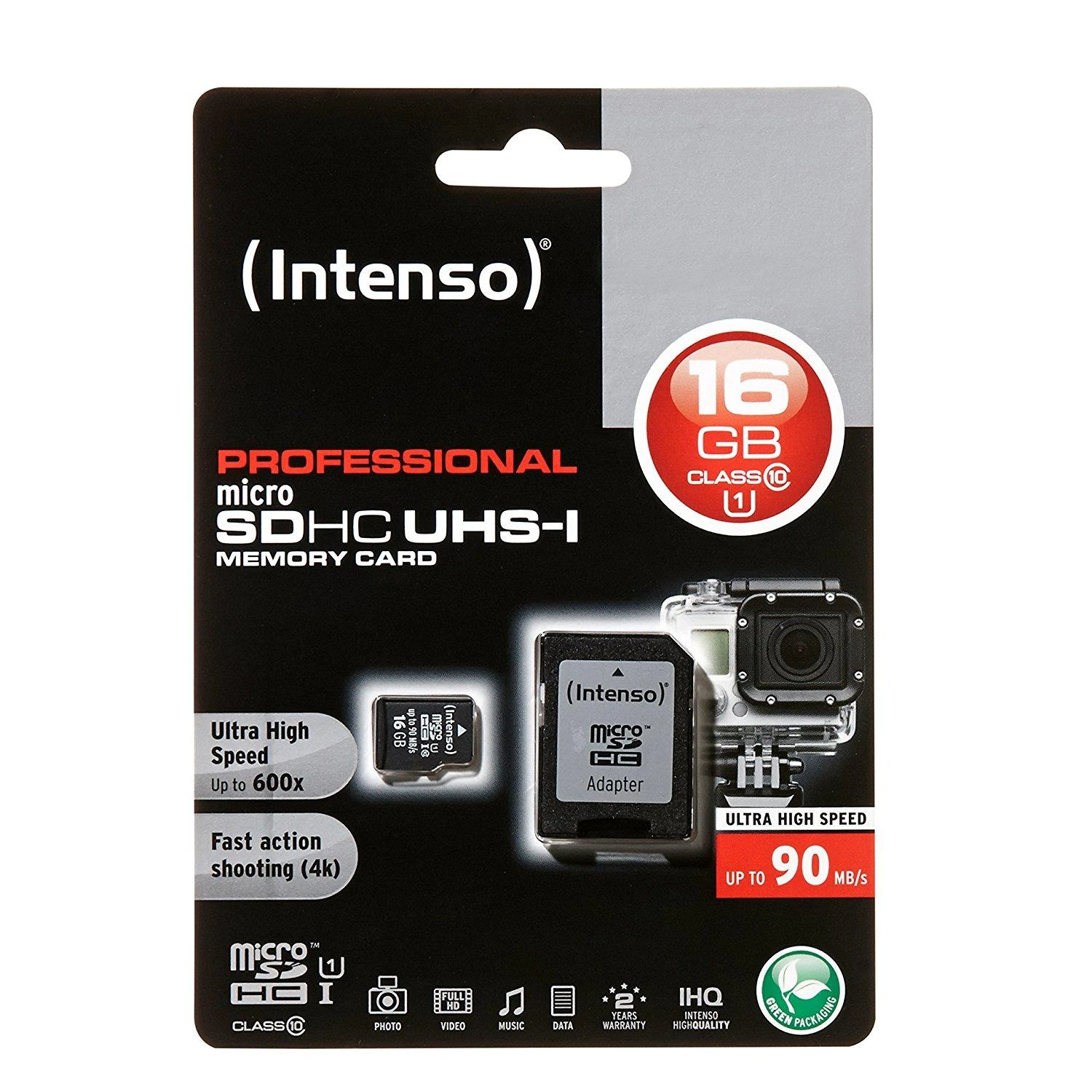 Atminties kortelė Intenso Micro SDHC 16GB Pro 3433470