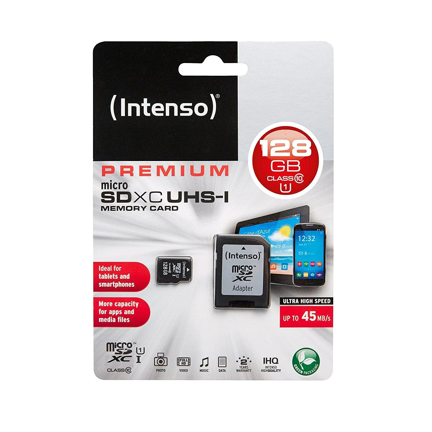 Intenso 128GB Micro SDXC kortelė su adapteriu pakuotėje