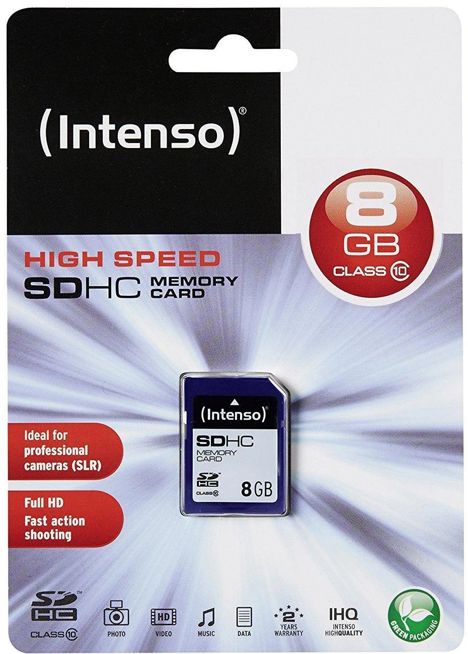 Atminties kortelė Intenso Intensyvus SDHC 8GB Class10 3411460