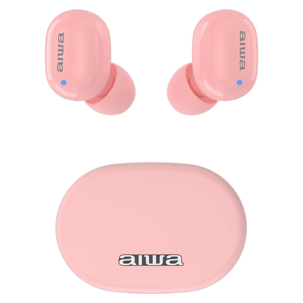 Rožinės Aiwa EBTW-150PK ausinės su dėklu