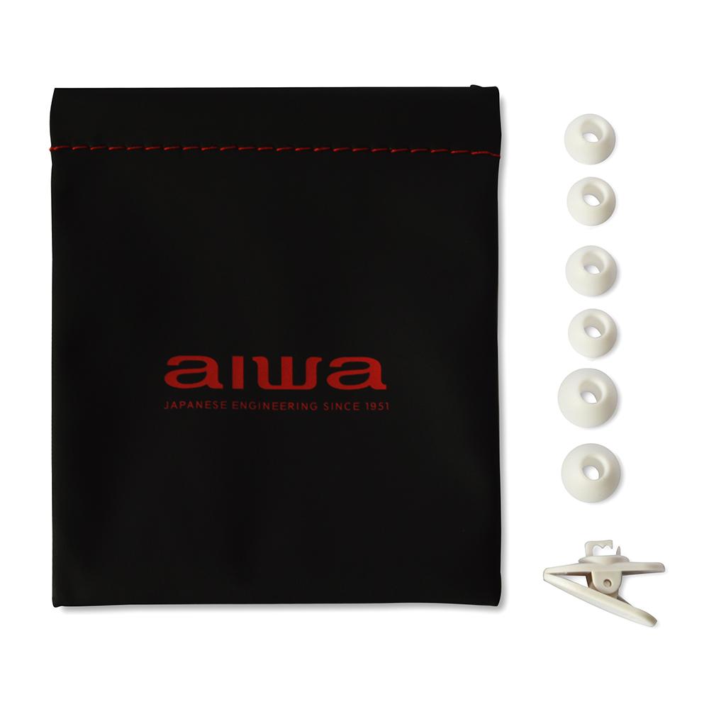 AWA Aiwa ESTM-500WT Ausinės be mikrofono ir ausinės su mikrofonu Laisvų rankų įranga Vielinis Įkišamos į ausį Skambučiai / muzika Balta