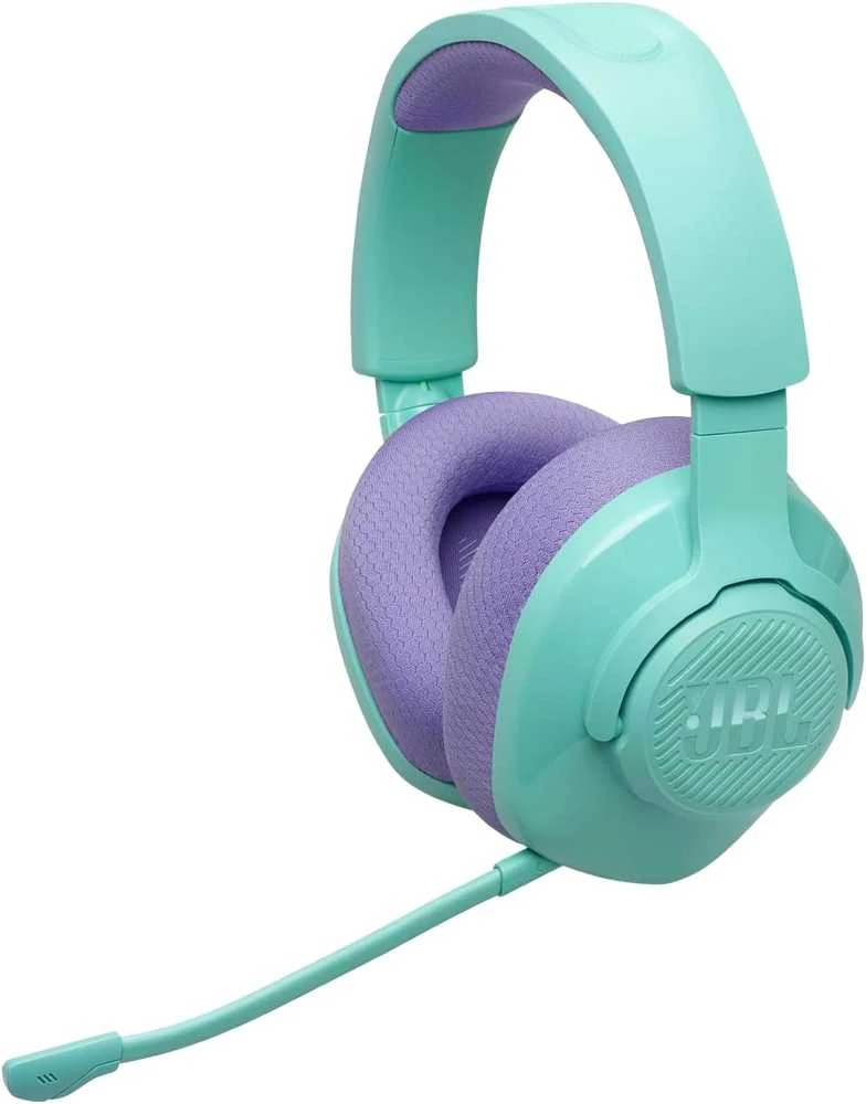 Belaidės ausinės JBL Quantum 360, melsvos/violetinės spalvos