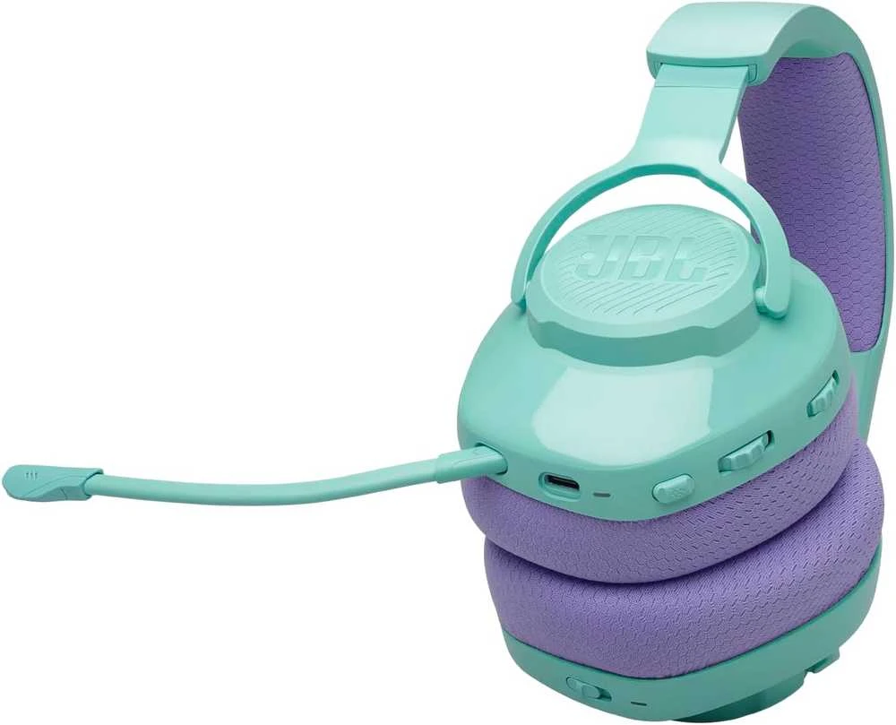 Belaidės ausinės JBL Quantum 360, melsvos/violetinės spalvos