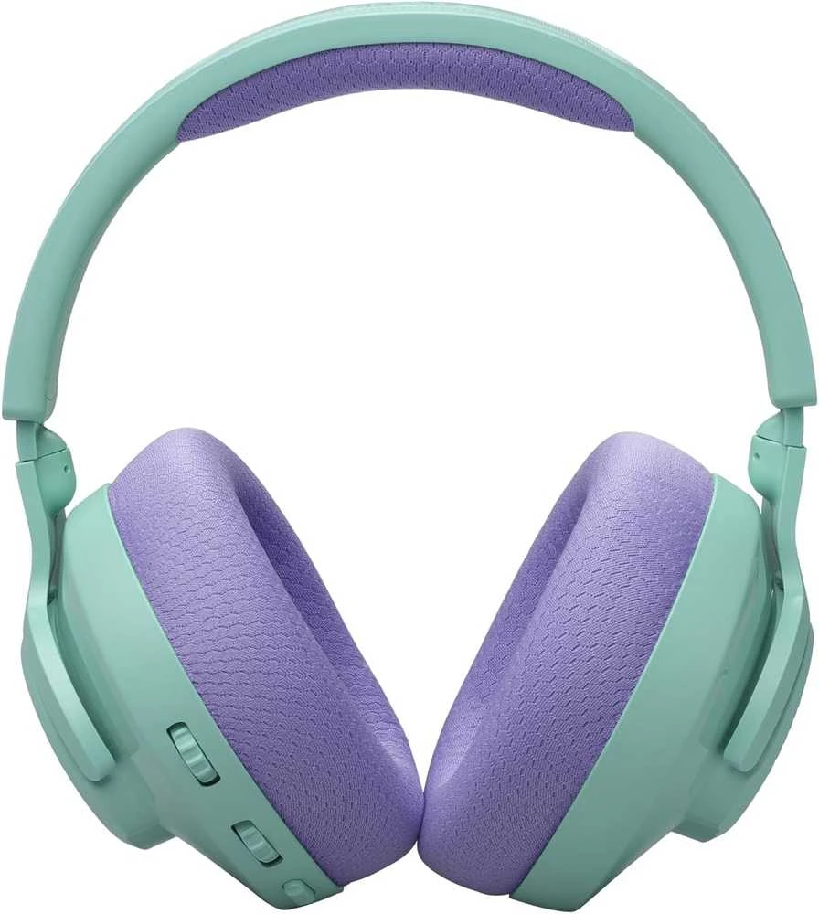 Belaidės ausinės JBL Quantum 360, melsvos/violetinės spalvos