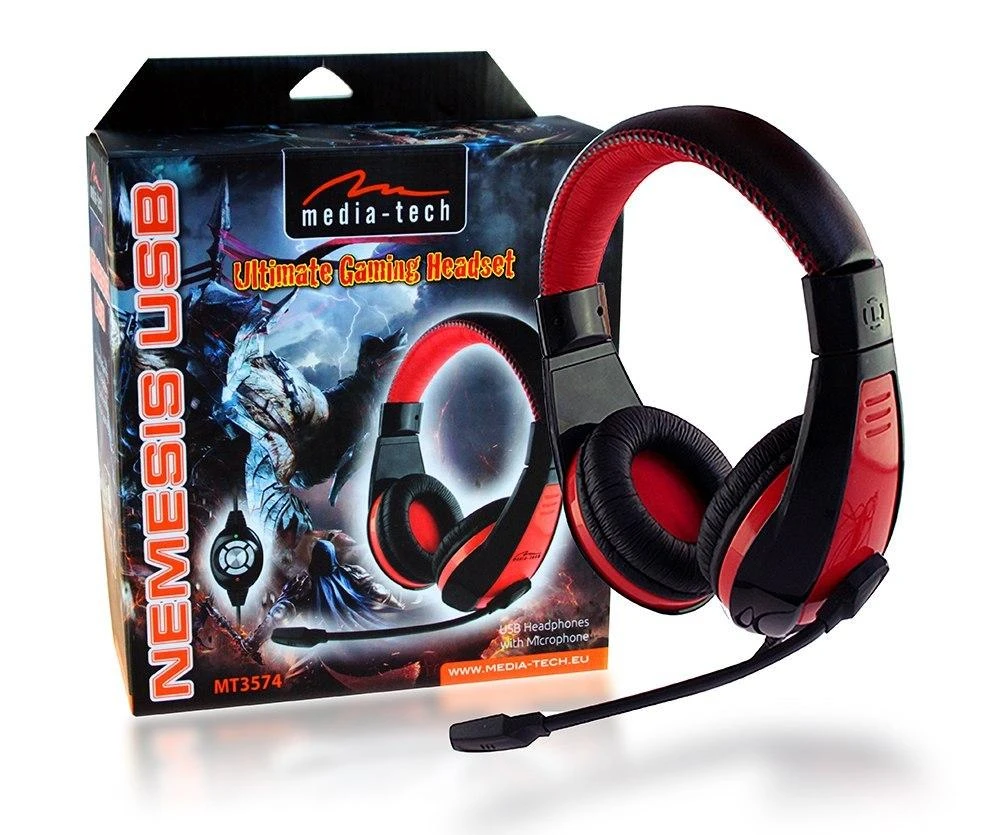 Media-Tech MT3574 NEMESIS USB - Stereo USB ausinės skirta gamers, kabelis remote control