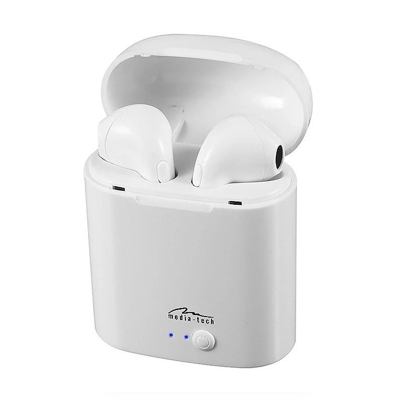 Media-Tech belaidės ausinės R-PHONES MT3589W TWS, Bluetooth, baltos