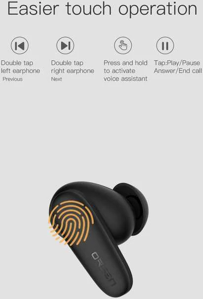 Juodos belaidės „Orsen T3“ Bluetooth ausinės