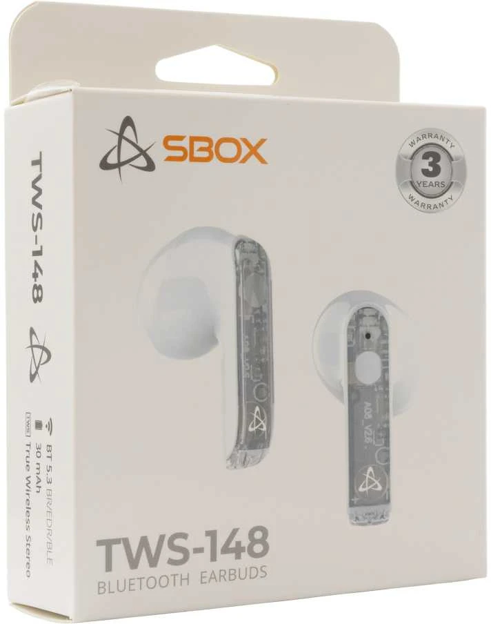 Ausinės Sbox EB-TWS148 Baltas