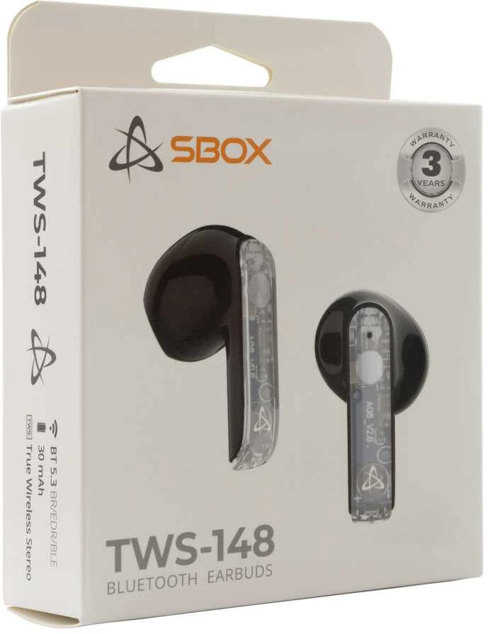 Ausinės Sbox EB-TWS148 Juodas
