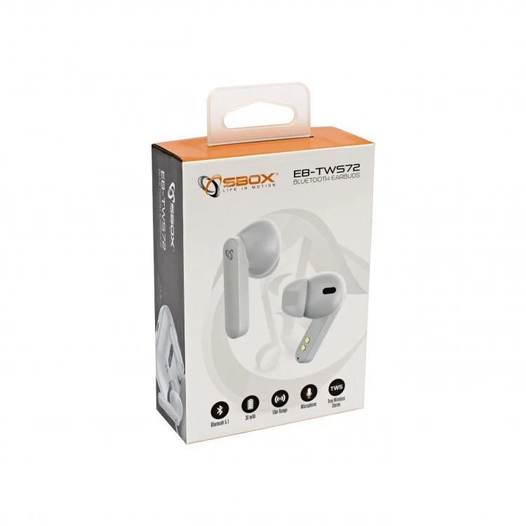 Ausinės Sbox Technology Sbox EB-TWS72 baltos spalvos