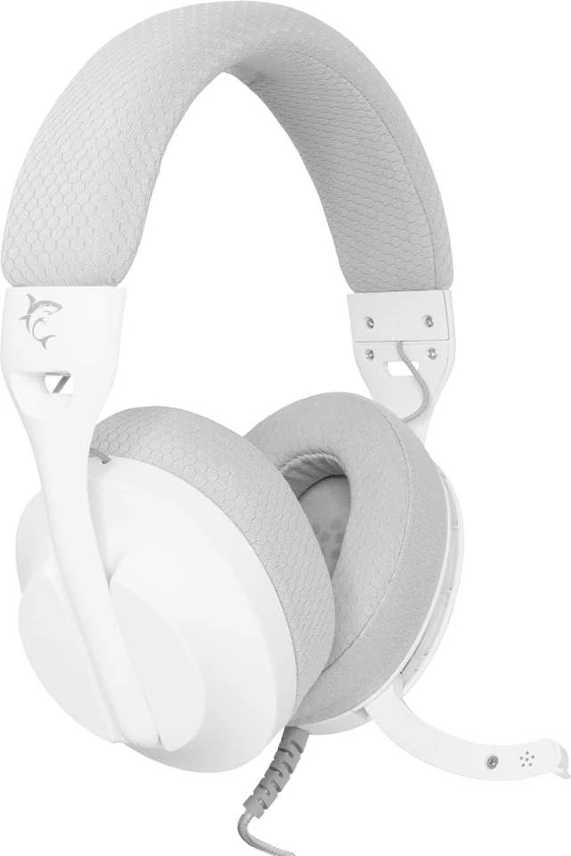 White Shark Baltas Shark Baltas Shark Ausinės Žaidimams PARROT, skirta PC, PS4/PS5, Mac, Baltas